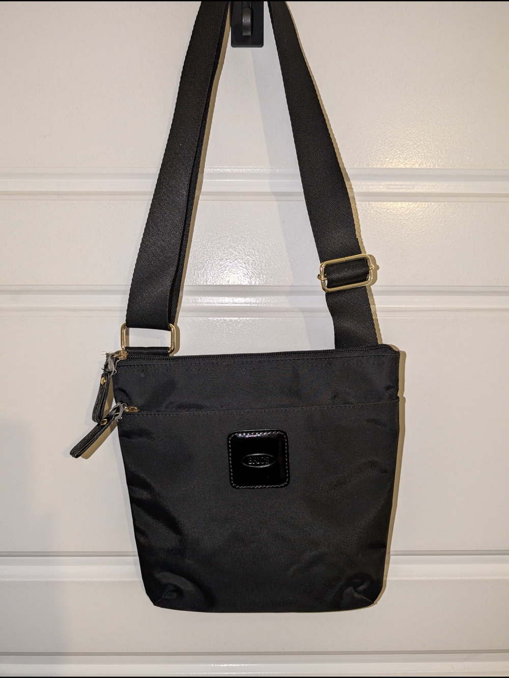 Bric's Black Nylon Crossbody Bag with Gold Hardware